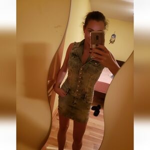 Denim Sleeveless Mini Dress